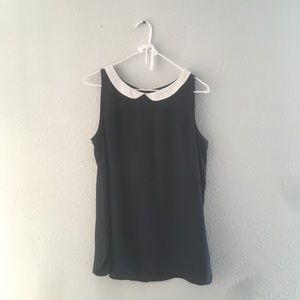 ann taylor loft navy peter pan collar top
